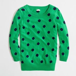J. crew Factory Green Polka Dot Sweater